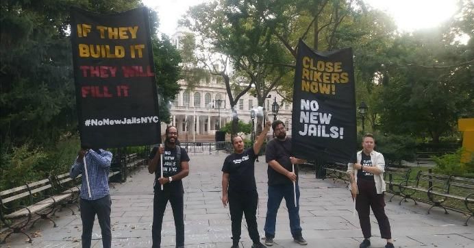 Protesters call for the closure of the Rikers prison complex and for no new prisons to be built. (Photo: No New Jails)