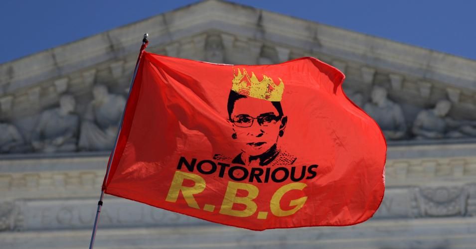 An RBG flag is flown in front of the U.S. Supreme Court for the late Justice Ruth Bader Ginsburg September 21, 2020 in Washington, DC. Justice Ginsburg died last Friday from complications of pancreatic cancer at the age of 87. (Photo: Alex Wong/Getty Images)