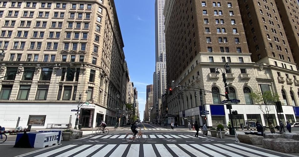 NEW YORK, NEW YORK - APRIL 25: A street remains mostly empty in midtown during the coronavirus pandemic on April 25, 2020 in New York City. COVID-19 has spread to most countries around the world, claiming over 200,000 lives with infections close to 2.9 million people. (Photo by Rob Kim/Getty Images)