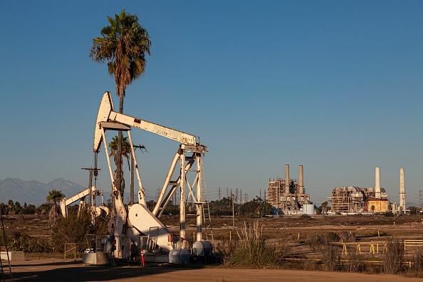 Oil pump jacks in Los Cerritos Wetlands, Long Beach, California. (Photo: Citizen of the Planet/Education Images/Universal Images Group via Getty Images)