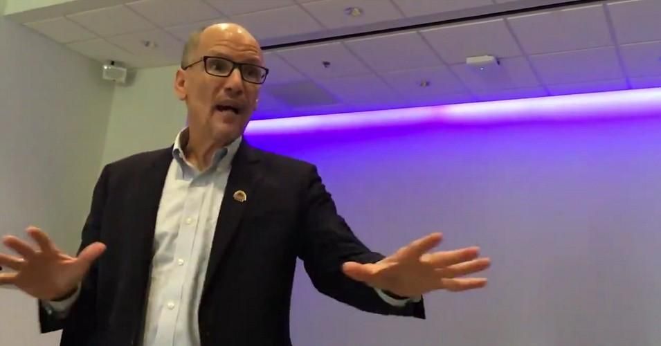 At a June event in Kansas City, a Sunrise Movement activist confronted Democratic National Committee (DNC) chair Tom Perez about refusing to hold a climate debate.