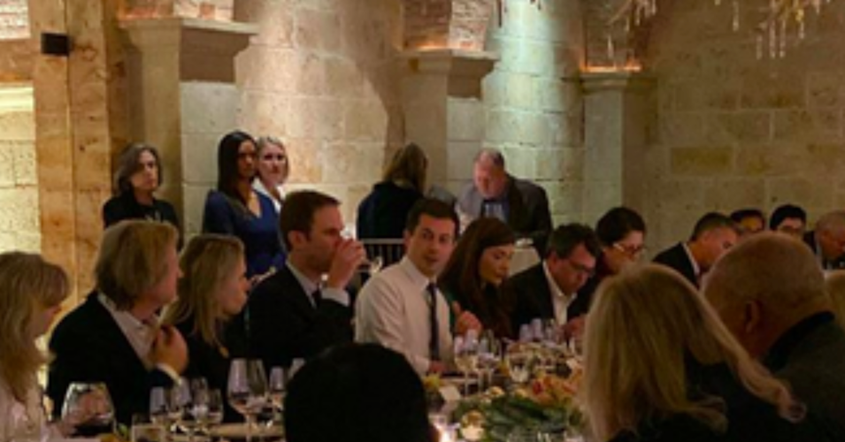 South Bend, Indiana Mayor Pete Buttigieg attended a swanky fundraiser Sunday night at a winery owned by billionaire Democratic Party donors.