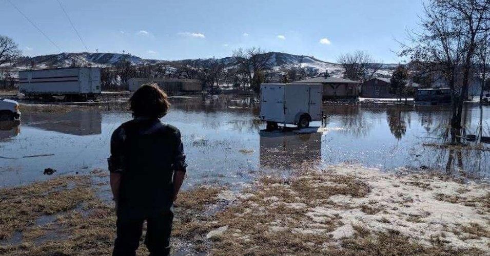 Flooding at Lakota Pine Ridge Indian Reservation. 