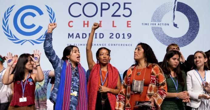 Young activists storm the stage at COP25