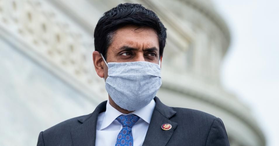 Rep. Ro Khanna (D-Calif.) is seen on the House steps of the Capitol during votes on Friday, December 4, 2020.