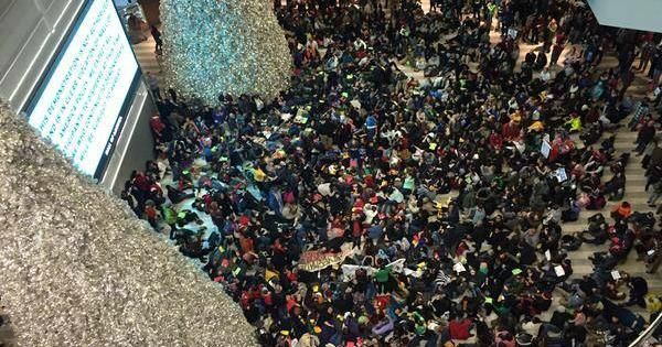 Protesters fill the rotunda of the Mall of America in Bloomington, Minnesota Saturday, December 20. (Photo courtesy of Black Lives Matter - Minneapolis)