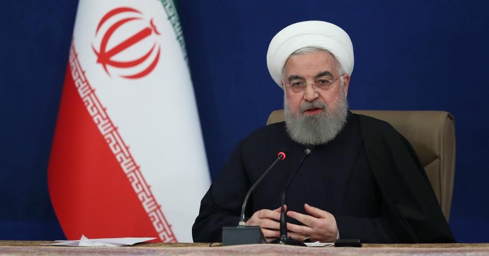 Iranian President Hassan Rouhani speaks during a press conference in Tehran, Iran on December 14, 2020.