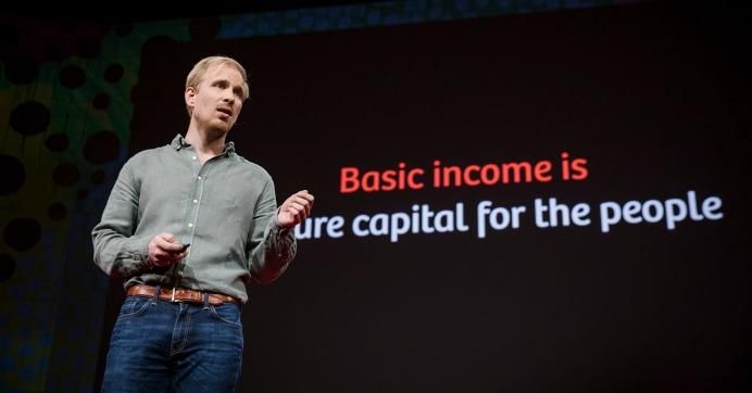 Rutger Bregman speaks Tuesday at TED2017 in Vancouver, Canada.