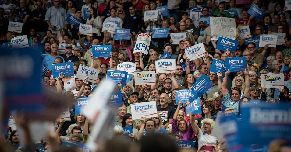 Rally for Bernie Sanders in Madison, Wisconsin. (Photo: Getty)