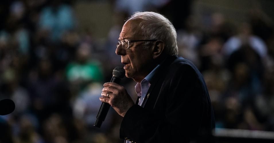 Democratic Presidential Candidate Sen. Bernie Sanders (I-Vt.) speaks at a campaign rally at Arizona Veterans Memorial Coliseum on March 5, 2020 in Phoenix.