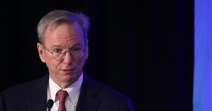 Then-executive chairman of Alphabet Inc., Google's parent company, Eric Schmidt speaks during a National Security Commission on Artificial Intelligence (NSCAI) conference November 5, 2019 in Washington, D.C.