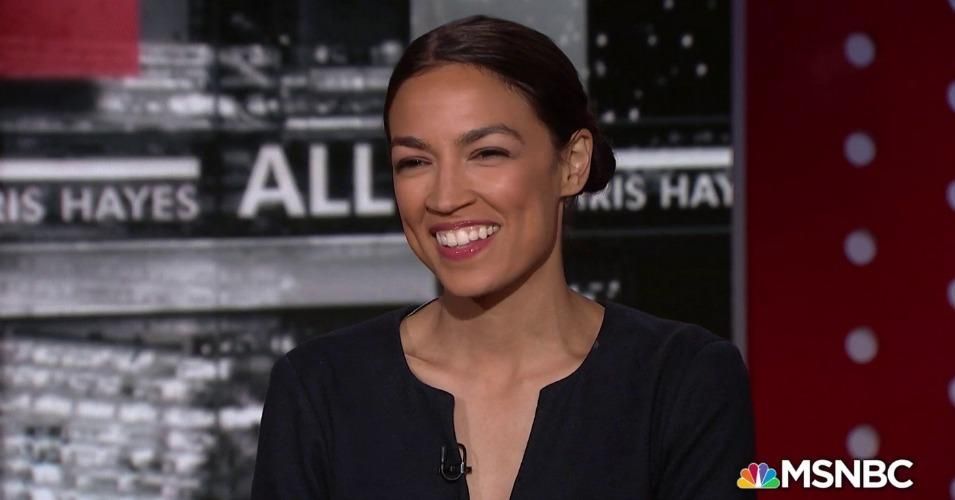 Alexandria Ocasio-Cortez, Democratic candidate for New York's 14th congressional district, spoke with MSNBC's Chris Hayes on Wednesday night about her bold progressive agenda. (Photo: MSNBC/screenshot)