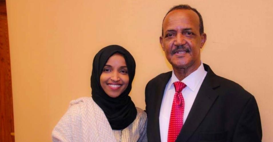 Rep. Ilhan Omar (D-Minn.) pictured with her father, Nur Omar Mohamed, who died Monday of complications from the coronavirus. (Photo: @IlhanMN/Twitter)