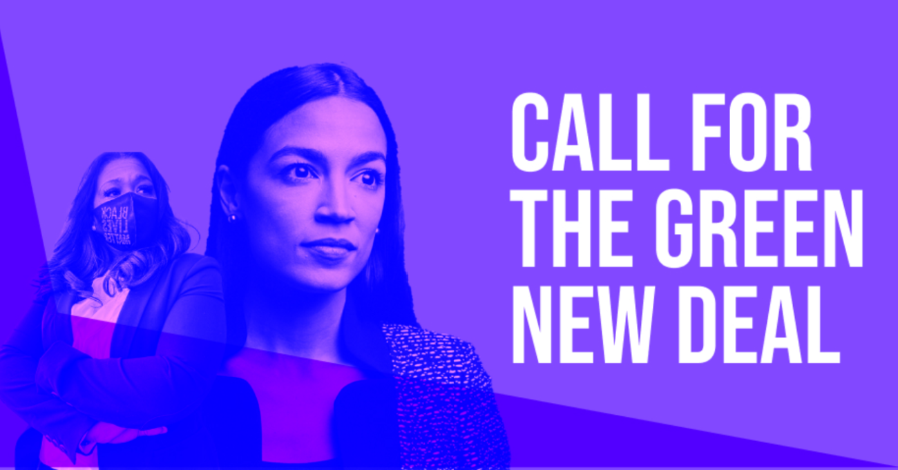 Progressive Democratic lawmakers and advocacy groups are hosting a phone bank on April 30, 2021 to promote the Green New Deal. (Image: People's Action)