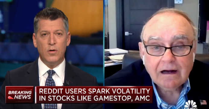 Billionaire investor Leon Cooperman speaks during an interview on CNBC on January 28, 2021.
