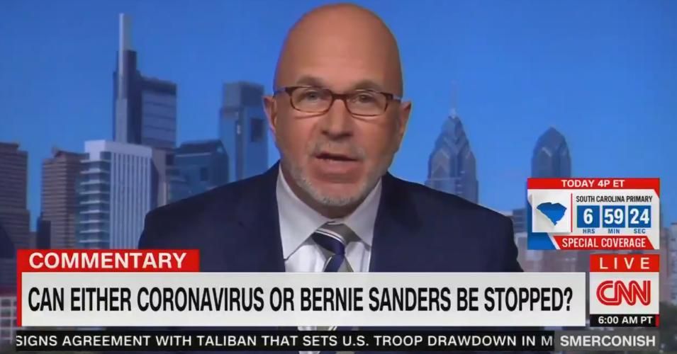 CNN weekend host Michael Smerconish was criticized Saturday after introducing a segment by comparing the rise of Sen. Bernie Sanders to the spread of the coronavirus. (Photo: CNN / Screengrab)
