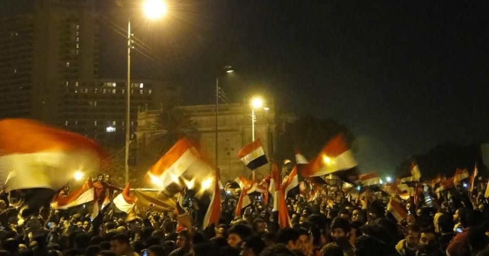 Egyptian flags fly over Cairo's Tahrir Square during the 2011 uprising. (Photo: Ramy Raoof/cc/flickr)