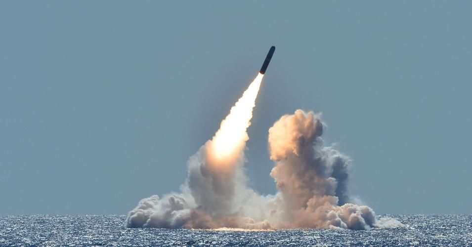 An unarmed Trident II missile is fired during an exercise off the California coast. (Photo: Ronald Gutridge/U.S. Navy/Flickr/cc)