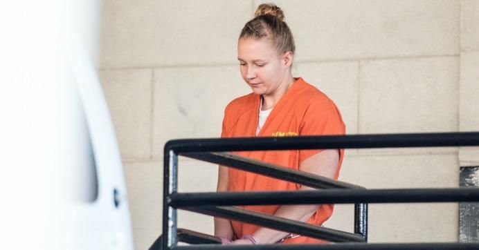 Reality Winner exits the Augusta Courthouse June 8, 2017 in Augusta, Georgia.