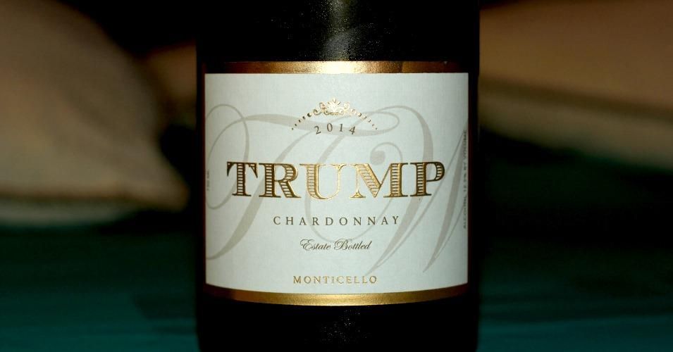 A bottle of Trump chardonnay.