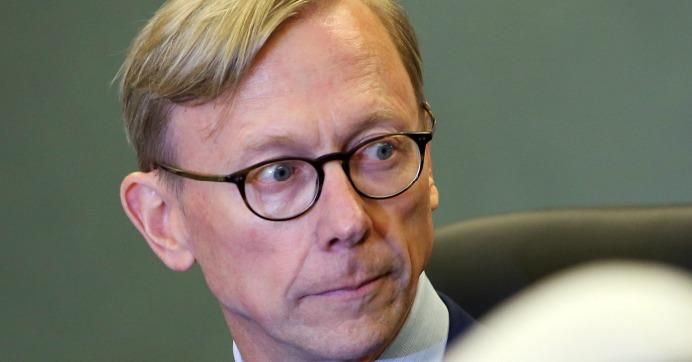 Brian Hook, the U.S. Special Representative for Iran, looks on during a press conference in Kuwait City on June 23, 2019. 