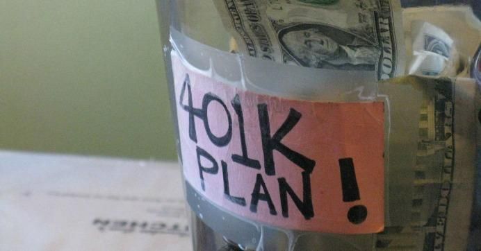 Tip jar that says "401k plan!"