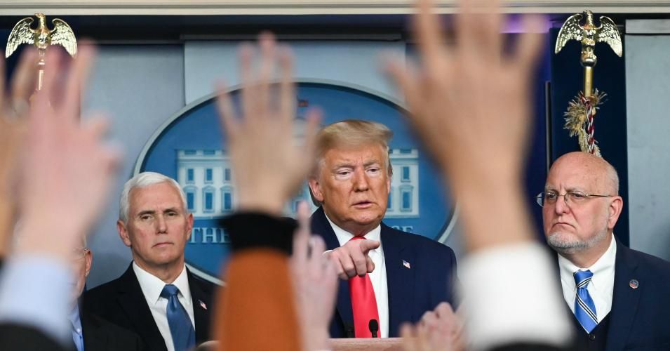 US President Donald Trump takes questions during a press conference on the COVID-19, coronavirus, outbreak at the White House in Washington, DC on February 29, 2020. - The number of novel coronavirus cases in the world rose to 85,919, including 2,941 deaths, across 61 countries and territories by 1700 GMT on Saturday, according to a report gathered by AFP from official sources. (Photo: Roberto Schmidt/AFP/Getty Images)