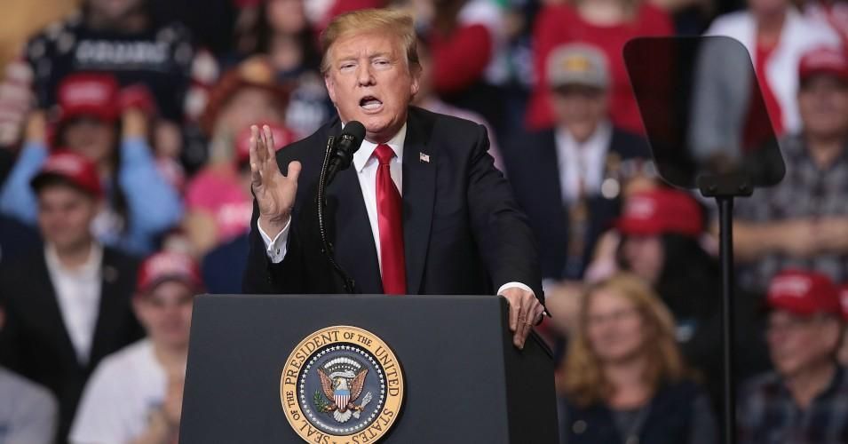 President Donald Trump speaks to supporters during a rally at the Van Andel Arena on March 28, 2019 in Grand Rapids, Michigan. (Photo: Scott Olson/Getty Images)
