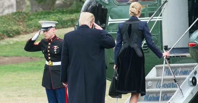 President Donald Trump and first daughter Ivanka on Wednesday met the remains of Navy SEAL William "Ryan" Owens, who was killed during an operation in Yemen approved by the president with insufficient intelligence, according to officials. (Photo: Nicholas Kamm/AFP/Getty Images)