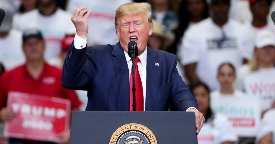 President Donald Trump speaks during a campaign rally at the American Airlines Center on October 17, 2019 in Dallas, Texas. (Photo: Tom Pennington/Getty Images)