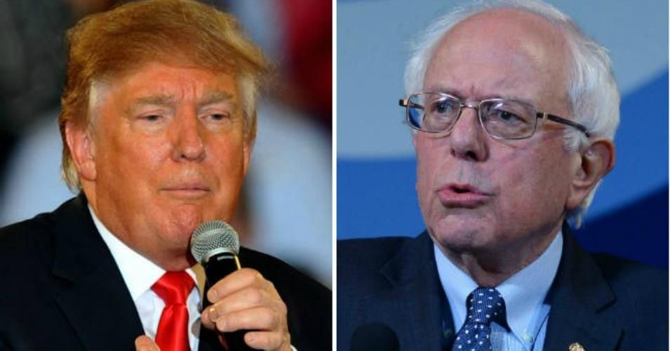 ABC World News Tonight devoted a total 81 minutes this year to Donald Trump's campaign and just about 20 seconds to Sanders' candidacy—a ratio of 81:1. (Photos: Getty Images)