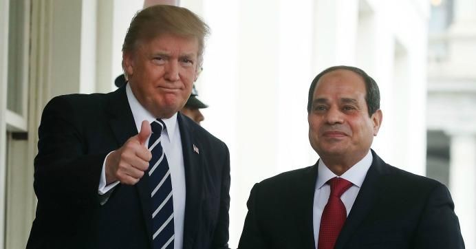U.S. President Donald Trump welcomes Egyptian President Abdel Fattah Al Sisi 