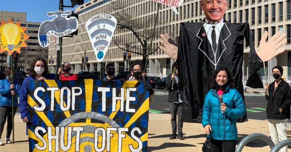 Activists rallied on Saturday, March 13, 2021 to urge President Joe Biden to use his executive authority to halt utility shutoffs nationwide.
