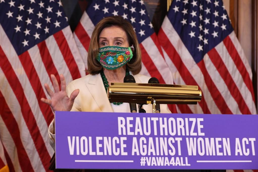 Speaker of the House Nancy Pelosi (D-Calif.) speaks during a news conference about the renewal of the Violence Against Women Act in the Rayburn Room at the U.S. Capitol on March 17, 2021 in Washington, D.C. (Photo: Chip Somodevilla/Getty Images)