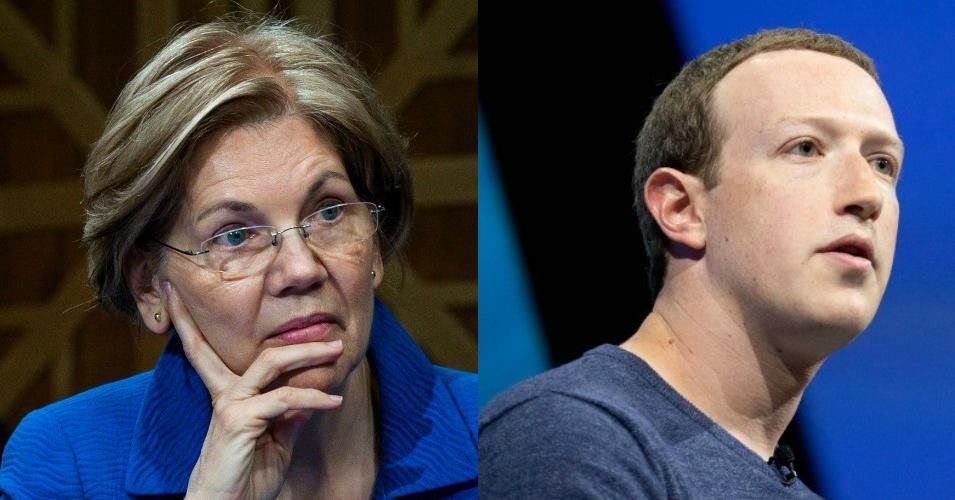 Sen. Elizabeth Warren (D-Mass.) and Facebook CEO Mark Zuckerberg