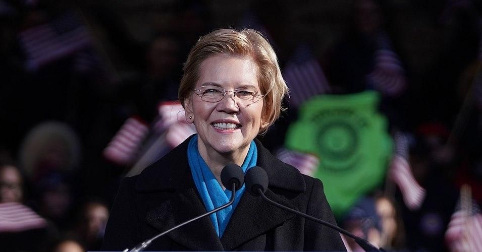 Sen. Elizabeth Warren announces her run for re-election to the U.S. Senate in February 2018.