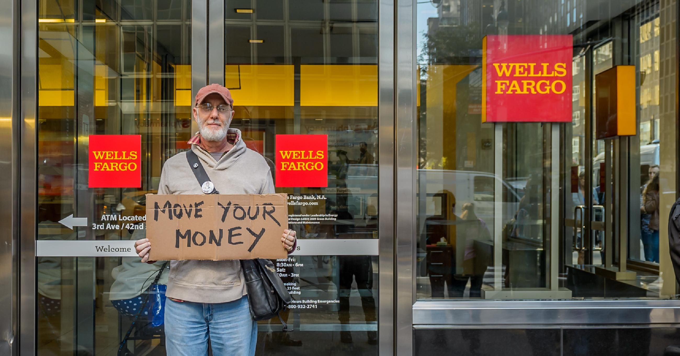 A group of New York-based citizens, professionals, artists, and activist groups staged a protest at Wells Fargo's corporate headquarters