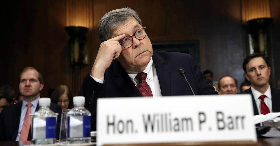 Attorney General William Barr appears at a Senate Judiciary Committee hearing on Capitol Hill in Washington, Wednesday, May 1, 2019, on the Mueller Report.