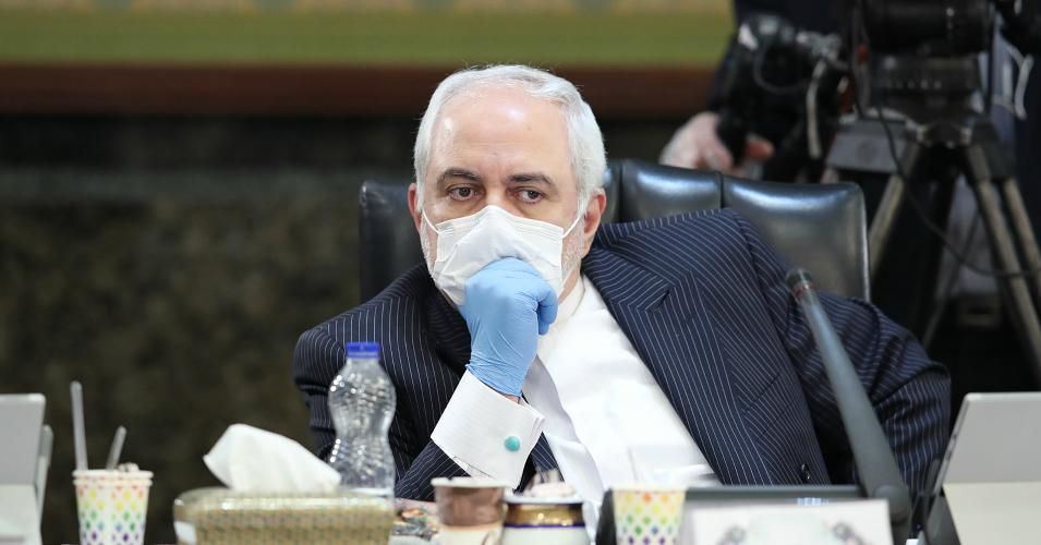 Foreign Minister of Iran, Javad Zarif, during a cabinet meeting in Tehran, Iran on April 15, 2020.
