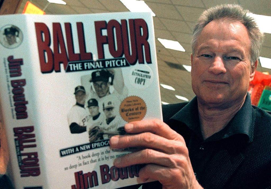 Former New York Yankees pitcher Jim Bouton signs copies of his new book, "Ball Four: The Final Pitch" November 27, 2000 at a Waldenbooks store in Schaumburg, IL. "Ball Four: The Final Pitch" is a new and final edition of his controversial 1970 book titled "Ball Four" that has sold more than five million copies worldwide its 30-year life. (Photo: Tim Boyle/Newsmakers)