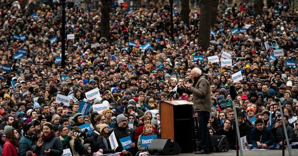 Sen. Bernie Sanders, I-Vt., Democratic Presidential Candidate, speaks to thousands of supporters during a rally at the Boston Common on Saturday, February 29, 2020 in Boston, MA. (Photo: Salwan Georges/The Washington Post via Getty Images)