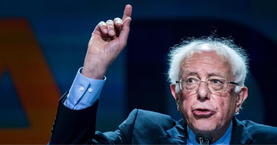 US Senator Bernie Sanders speaks to cheering supporters at the 2019 California Democratic Party State Organizing Convention at the Moscone Center in San Francisco, California Sunday June 2, 2019. (Photo: Melina Mara/The Washington Post via Getty Images)