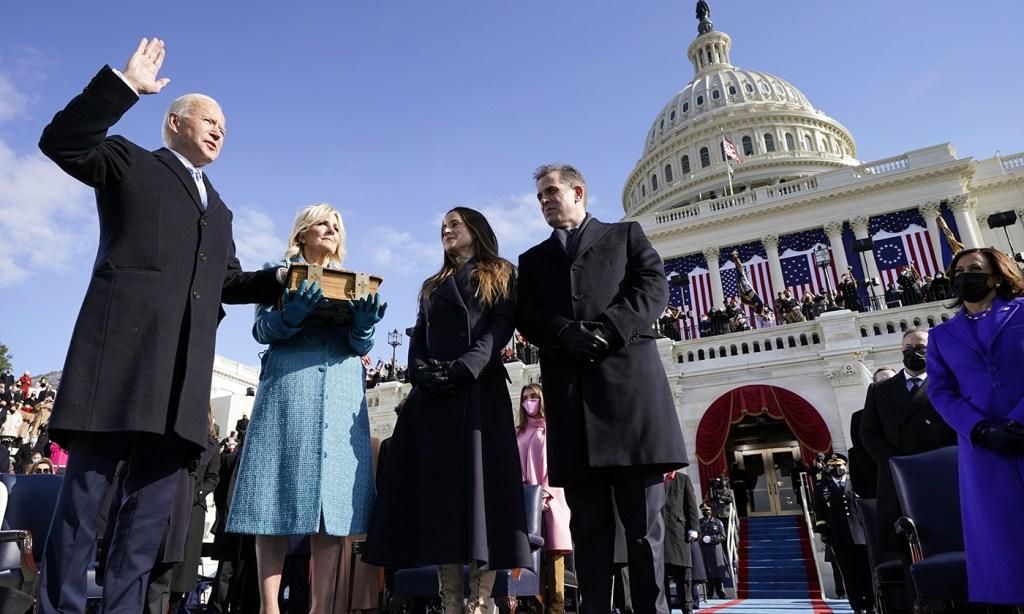 Joe Biden is sworn in as the 46th president of the United States by Chief Justice John Roberts at the U.S. Capitol on Jan. 20, 2021, in Washington, D.C. (Photo by Andrew Harnik-Pool / Getty Images)