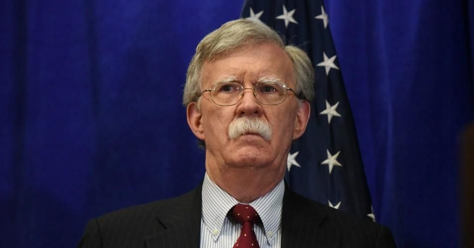 Then-U.S. national security adviser John Bolton attends a media briefing during the United Nations General Assembly on September 24, 2018 in New York City. 
