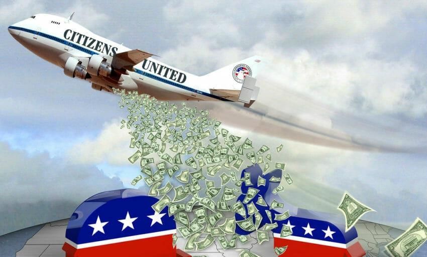"Nobody in Congress is talking seriously about passing bills to remove private cash from the public elections—or even to mandate reasonable “dark money” disclosure." (DonkeyHotey/cc)
