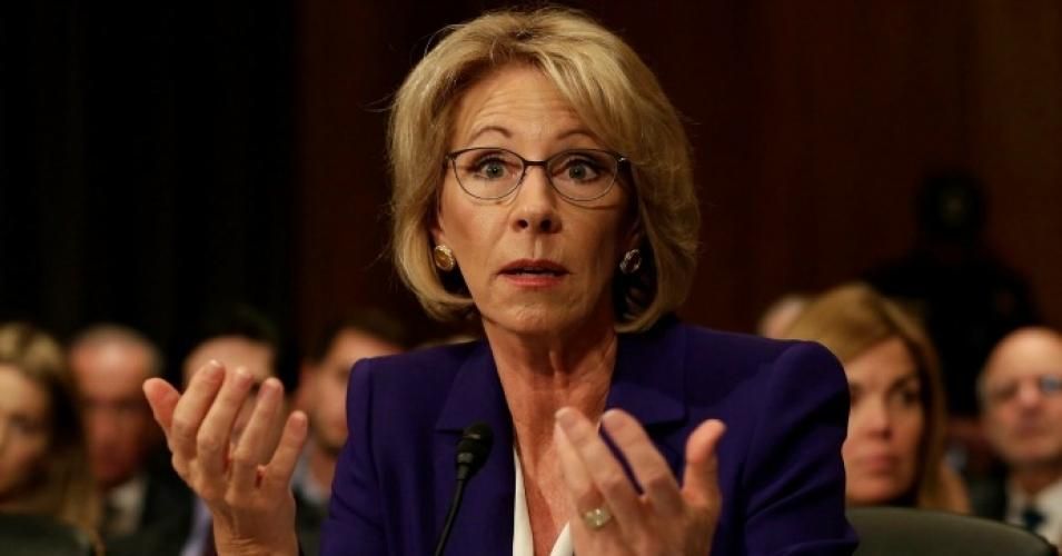 U.S. Secretary of Education Betsy DeVos says she supports “great public schools,” but her actions continue to show her hypocrisy on that subject.