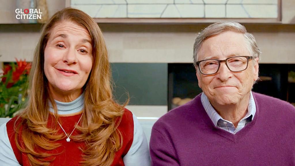 In this screengrab, (L-R) Melinda Gates and Bill Gates speak during "One World: Together At Home" presented by Global Citizen on April, 18, 2020. The global broadcast and digital special was held to support frontline healthcare workers and the COVID-19 Solidarity Response Fund for the World Health Organization, powered by the UN Foundation. (Photo by Getty Images/Getty Images for Global Citizen )
