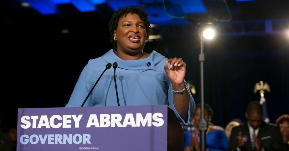 Democratic gubernatorial candidate Stacey Abrams of Georgia addressed supporters at an election watch party on Nov. 6, 2018. (Photo: Jessica McGowan/Getty Images)