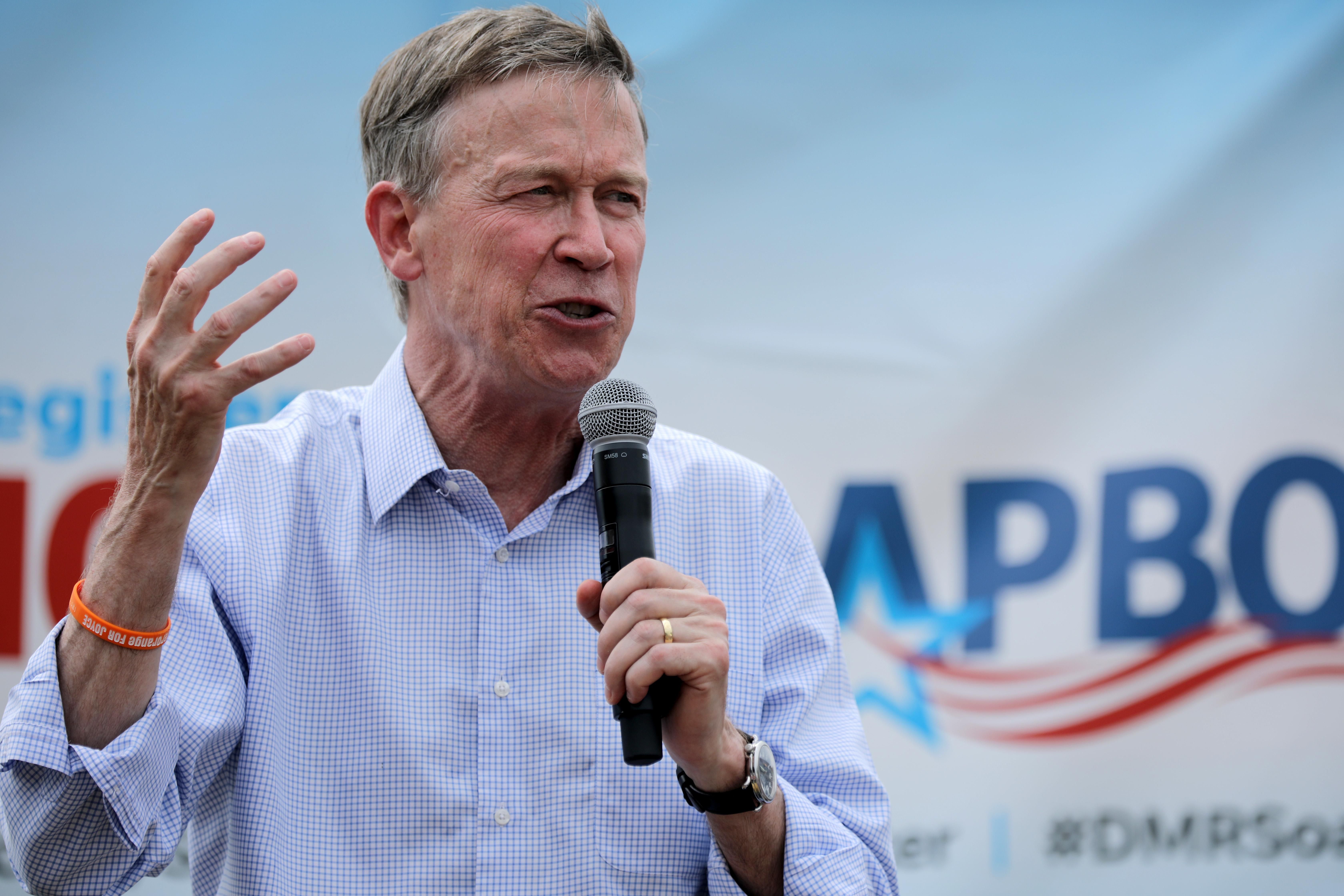 While governor, Hickenlooper famously ushered in the fracking revolution in Colorado, earning the nickname “Frackenlooper” while fossil fuel production in the state soared. (Photo by Chip Somodevilla/Getty Images)