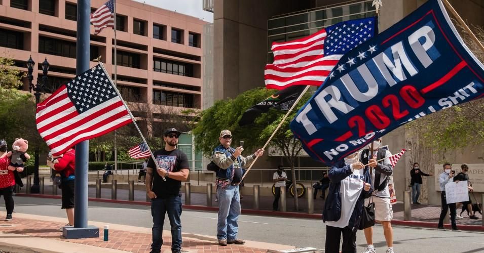 Republican street theater, maybe even (or perhaps especially) when it threatens public safety or human decency, works like catnip to the mainstream media, who invariably trot out their prefabricated clichés about "economic anxiety." (Photo: Ariana Drehsler/AFP via Getty Images)